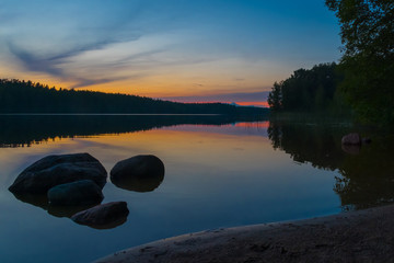 silent lake - Lilla Älgsjön - Swedish sunset