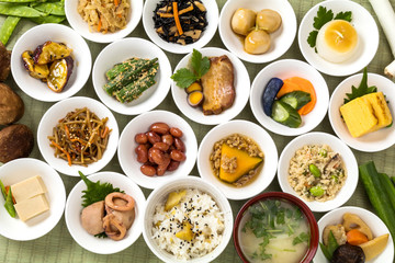 ごはんとおかずいろいろ　Side dishes of rice japanese food