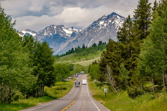 Highway In Grand Teton National Park