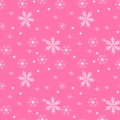 Christmas seamless pattern with snowflakes, vector background