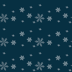 Christmas seamless pattern with snowflakes, vector background
