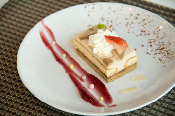  tiramisu cake with cocoa and jam