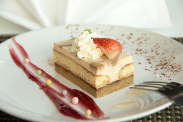 tiramisu cake with cocoa and jam
