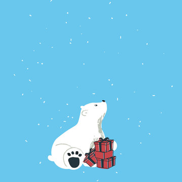 Eisbär mit Geschenken - Weihnachten