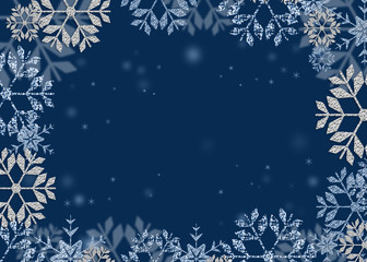 Rahmen aus Schneeflocken - Frohes neues Jahr