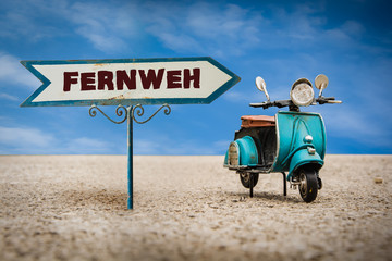 Obraz premium Schild 305 - Fernweh