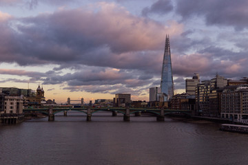 Fototapeta premium London cityscape skyline on River Thames at sunset