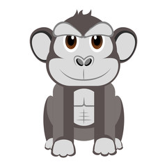 Isolated cute gorilla