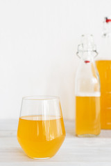 fermented drink glass of jun tea healthy natural probiotic