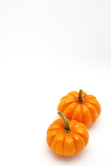 Vertical Pumpkins over white background