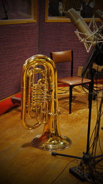 Tube standing on the floor in the recording Studio
