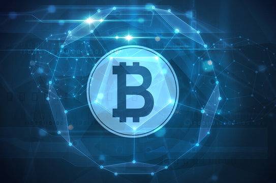bitcoin symbol futuristic illustration