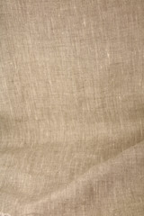 Linen unpainted fabric with a smooth surface and matte shine