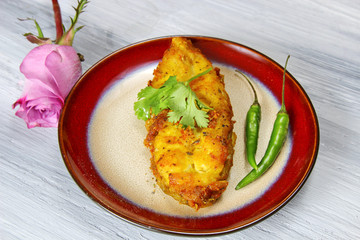 Fried fish steaks