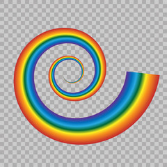 Obraz premium Rainbow icon isolated on transparent background. Spectrum pattern. Vector sky rainbow template