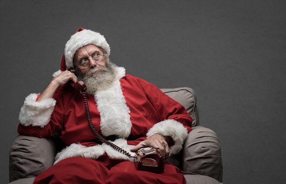 Santa Claus on the phone