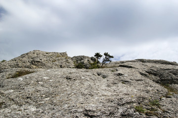 Landscape view of the unique Crimean mountains