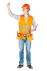 builder on white background