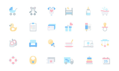 Baby registry Vector icon set