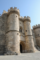 The Palace of the Grand Master of the Knights of Rhodes is a medieval castle in the city of Rhodes, on the island of Rhodes in Greece. It is one of the few examples of Gothic architecture in Greece.