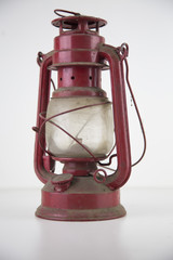 old red lantern with dust 