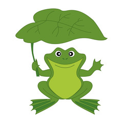 Vector Cute Cartoon Frog