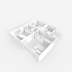 3d rendering of furnished home apartment 2566