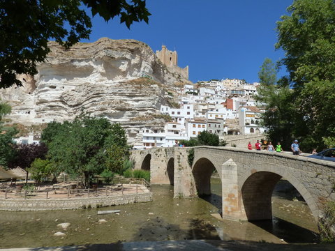 Castillo de Alcala del Jucar. Pueblo de Albacete, en comunidad autónoma de Castilla La Mancha (España)
