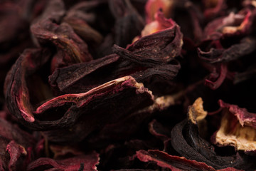 Heap of aromatic Hibiscus tea