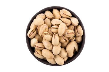 pistachio nut on white