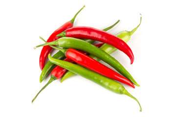 fresh green and red chili pepper
