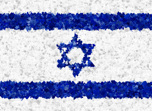  Israeli flag with heart  motives