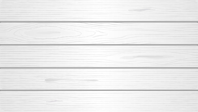Horizontal white wooden background. Wood texture. Vector illustration