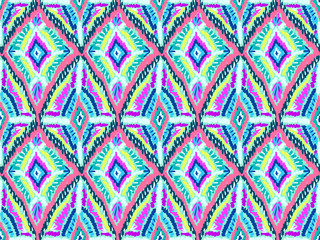 Ethnic ornament pattern abstract fabric blue