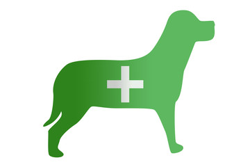 Símbolo verde de veterinaria. 