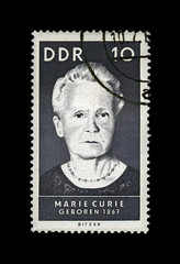 Marie Sklodowska-Curie, famous polish nobel prize winner, physicist, ddr, canceled stamp, circa 1967