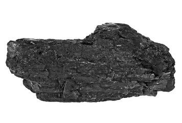 Coal isolated on white background, closeup
