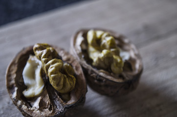 Close Up of a Walnut in a Shell