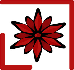 icon with red flower