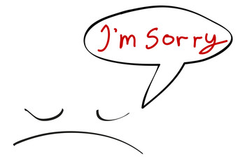 Fototapeta premium Lettering, Sorry, Isolated on White