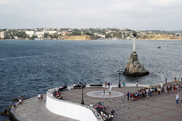 Monument to the scuttled ships. Crimea, Sevastopol