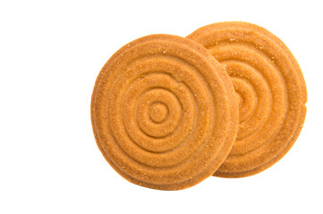 round butter cookie isolated