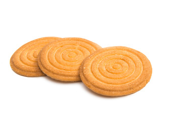round butter cookie isolated