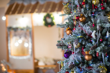 Christmas decorations, Christmas tree, gifts, new year