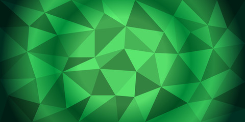 Green color polygonal vector background. Can be used in cover design, website background. Vector eps 10.