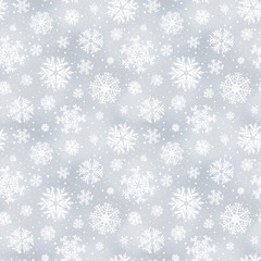 Soft winter seamless pattern, background with snowflakes. Vector illustration