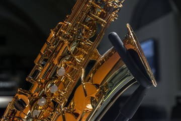 Close up image of a Saxophone