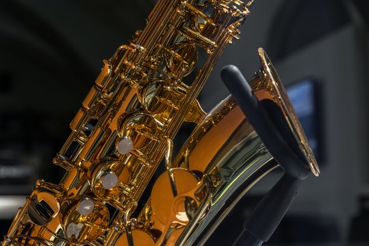Close up image of a Saxophone
