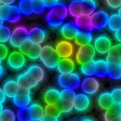 Rainbow colorful sci-fi micro cells seamless pattern