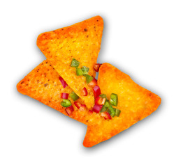 Mexican corn nachos chips with hot pepper